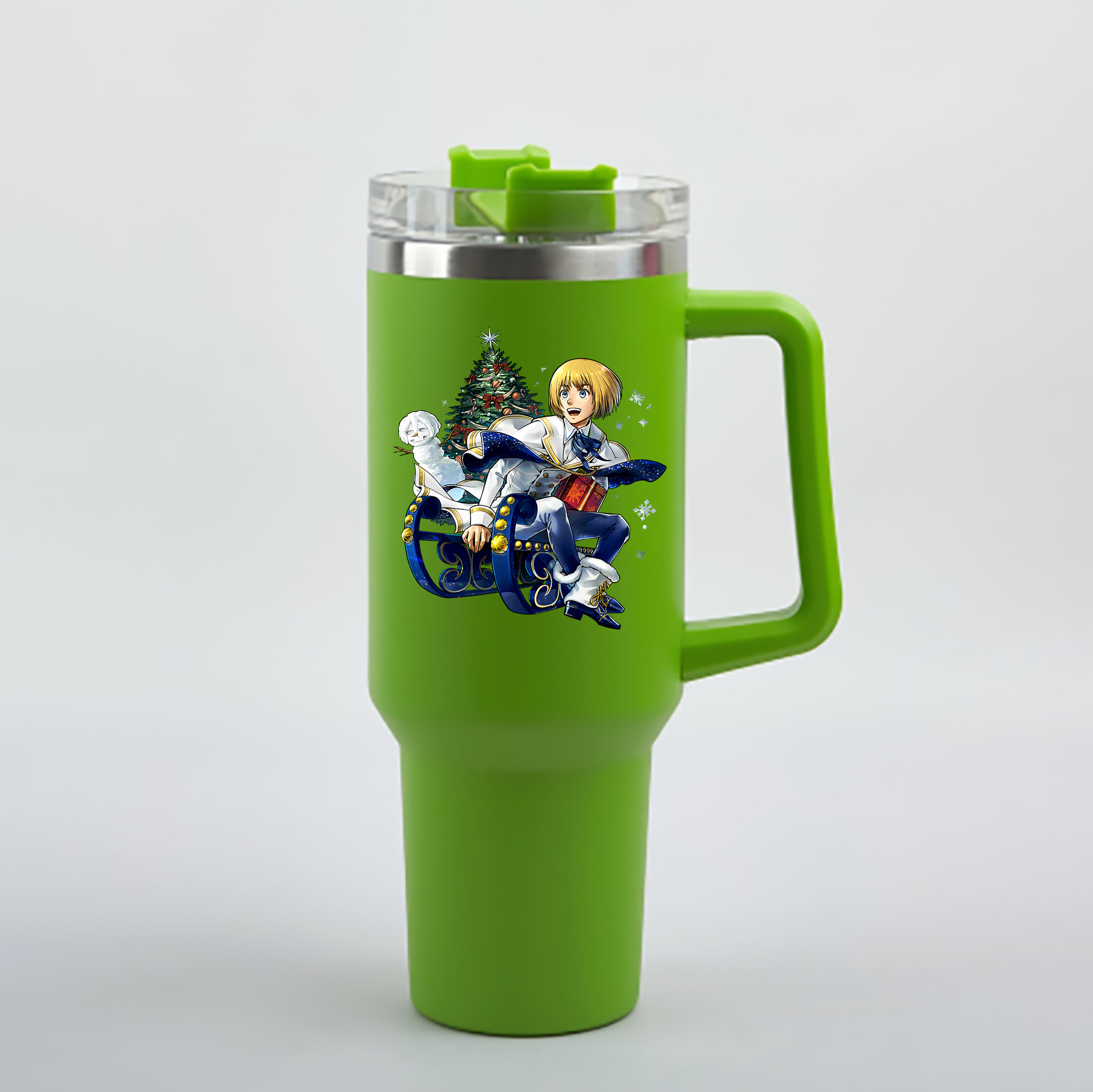 （画像用） 進撃の巨人 アルミン·アルレルト Attack on Titan Armin Arlert 1200mL車用タンブラー - クリスタルステッカー（プラスチックストロー付き）
